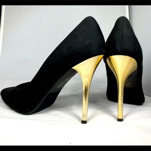 Beautiful Gold & Suede Pumps
